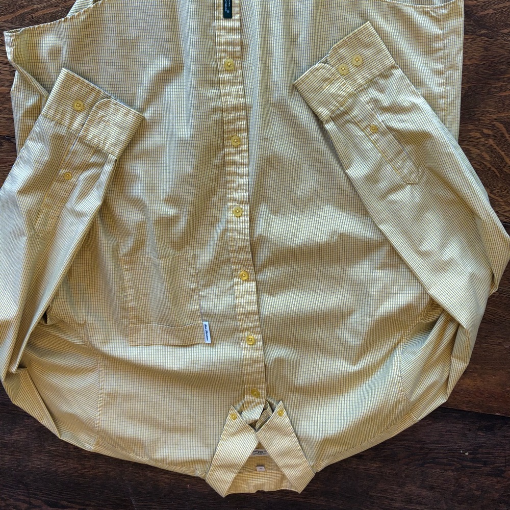 dress shirt men xl.Ben Sherman.yellow, navy stripe